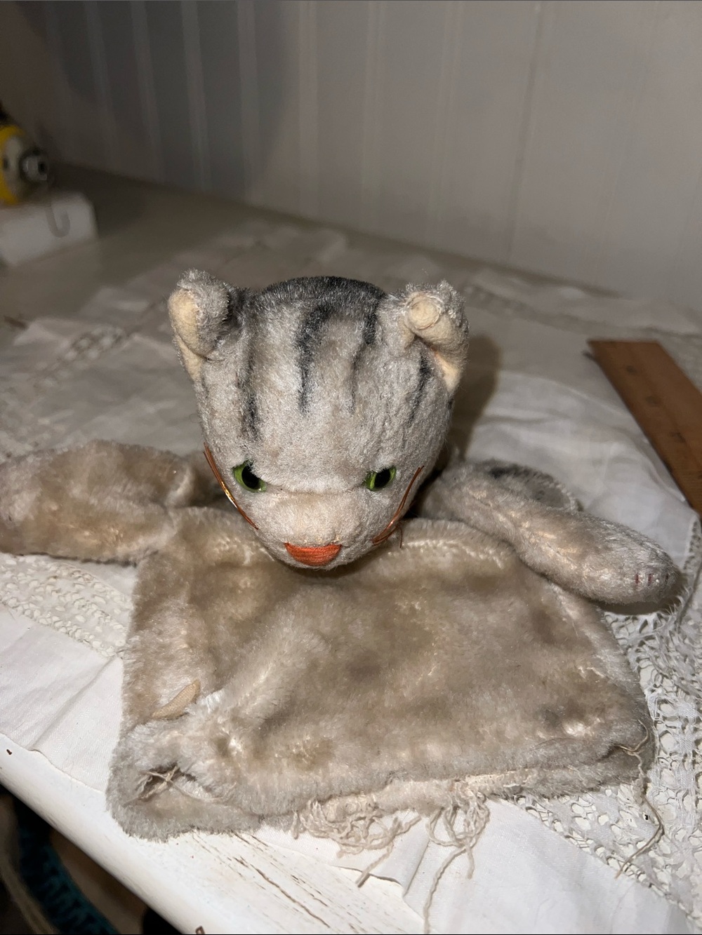 Vintage Mohair cat puppet